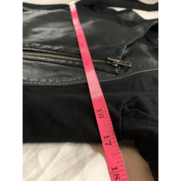 $795 Helmut Lang Lamb Leather Moto Jacket Womens S Black Asymmetrical Zip Edgy - Picture 7 of 9